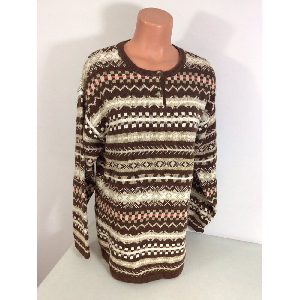 Cabin Creek Vintage Sweater Fair Isle Womens Large